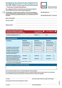 Neue einheitliche Formulare für den Nachweis des hydraulischen Abgleiches